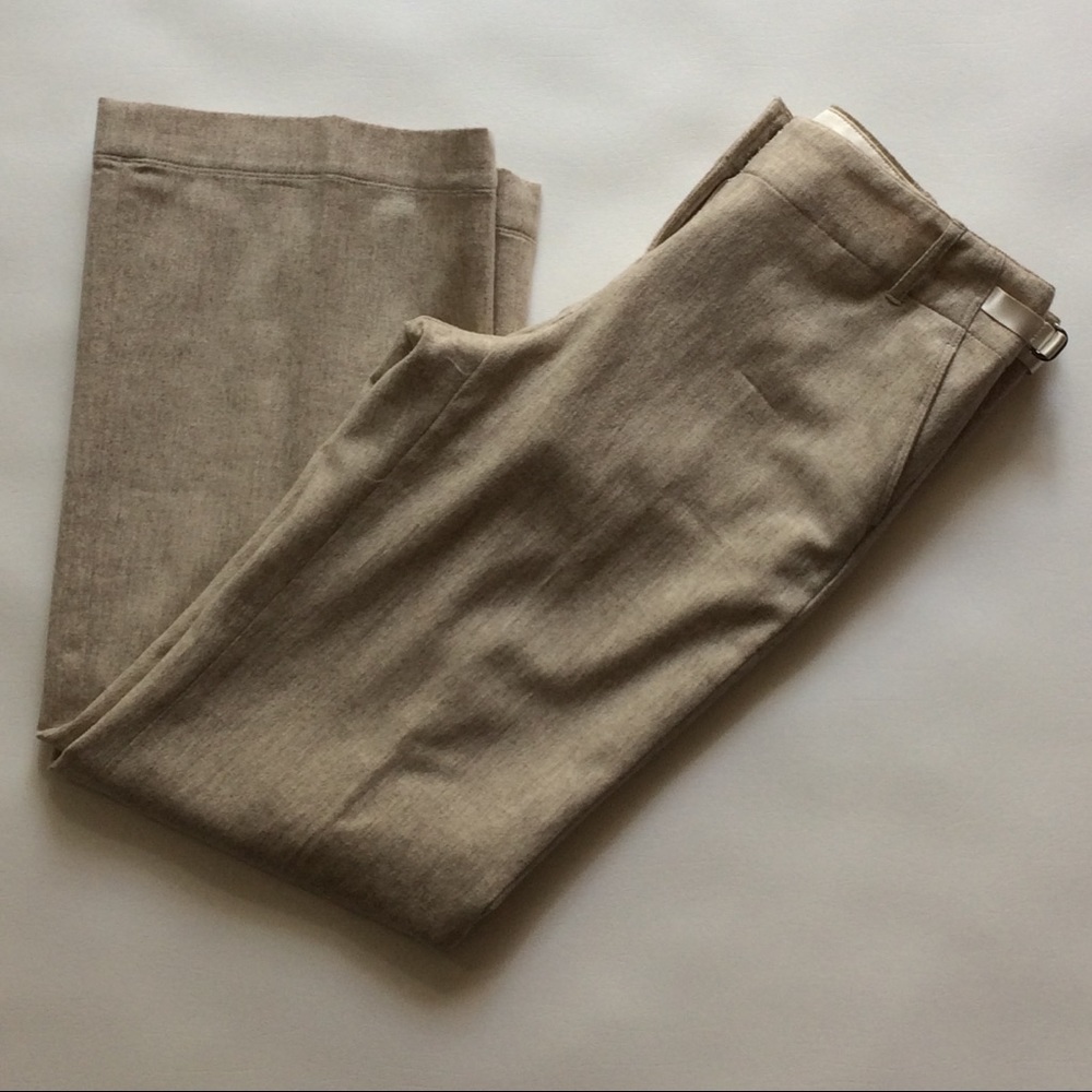 Ann Taylor Cream/Tan Wool Blend Dress Pants